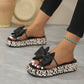🏖️Pantofi slip-on cu imprimeu leopard, fundiță și talpă groasă👡