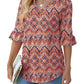 💕Womens 3/4 Lungime Maneca V-Neck Eyelet Casual Ruffle Maneca Tunica Bluze🎁