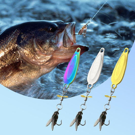 🎣Καινοτόμος σχεδιασμός - μεταλλική προπέλα μύγα ψεύτικο δόλωμα γάντζο💪
