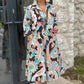 🔥Πολύχρωμο φόρεμα με μανίκια 3/4 μήκους και vintage floral print και τσέπες