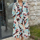 🔥Πολύχρωμο φόρεμα με μανίκια 3/4 μήκους και vintage floral print και τσέπες