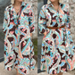 🔥Πολύχρωμο φόρεμα με μανίκια 3/4 μήκους και vintage floral print και τσέπες