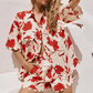 ✨【S-2XL】🌹Γυναικείο σετ πουκάμισο & σορτς δύο τεμαχίων με εκλεκτής ποιότητας φλοράλ εκτύπωση