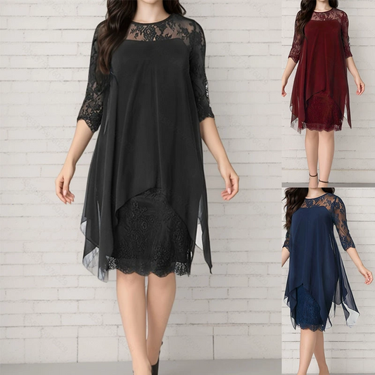 【S-3XL】💖 Γυναικεία κομψά φορέματα από δαντέλα με ψηλό χαμηλό στρίφωμα για γυναίκες