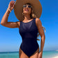 🎉【S-XL】🩱Γυναικείο μονόχρωμο ολόσωμο μαγιό