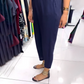 💖【S-5XL】✨Γυναικείο σετ αμάνικο μπλουζάκι & παντελόνι δύο τεμαχίων αμιγούς χρώματος