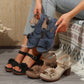 🌸Γυναικεία Floral Open Toe Chunky Σανδάλια👡