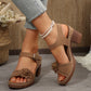 🌸Γυναικεία Floral Open Toe Chunky Σανδάλια👡