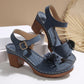 🌸Γυναικεία Floral Open Toe Chunky Σανδάλια👡