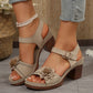 🌸Γυναικεία Floral Open Toe Chunky Σανδάλια👡