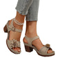 🌸Γυναικεία Floral Open Toe Chunky Σανδάλια👡