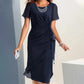 🔥【S-2XL】👗 Κομψό φόρεμα μονόχρωμο
