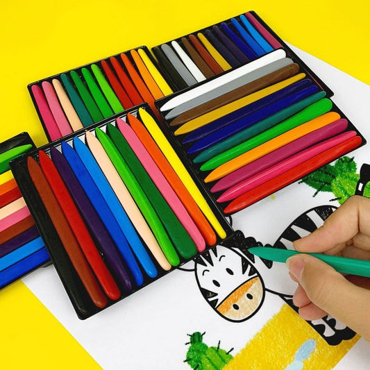🌈Τριγωνικά κραγιόνια 36 χρωμάτων - μη τοξικά, πλενόμενα σετ ζωγραφικής με παστέλ λαδιού🎨