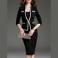 🔥👗【S-4XL】Elegant and elegant women's imitation two-piece dress