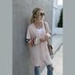 Versatile Color-Striped Sleeve Sweater Coat