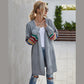 Versatile Color-Striped Sleeve Sweater Coat