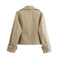 Women's Cropped Double-Breasted Trench Coat